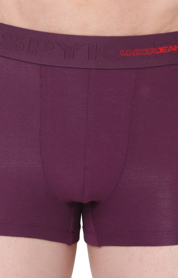 Purple Cotton Trunk For Men Premium- Underjeans By Spykar