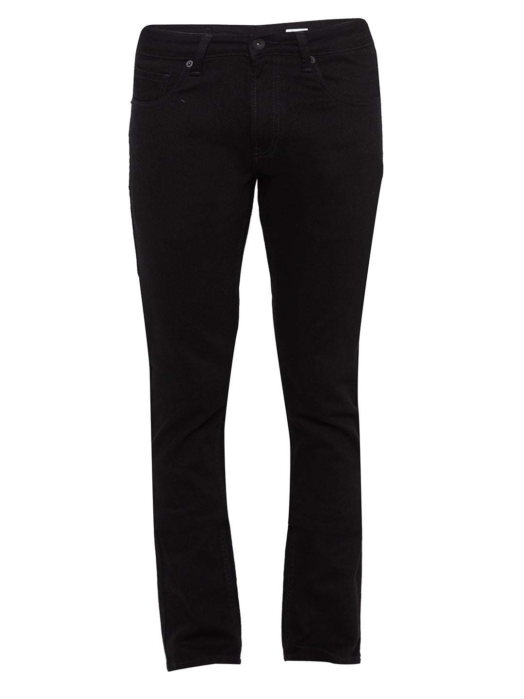 Spykar Men Black Cotton Slim Fit Narrow Length Jeans (Skinny)