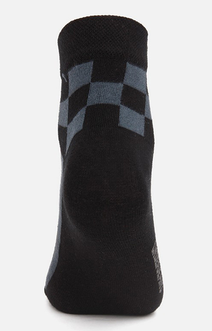 Men Premium Black Ankle Length (Non Terry) Single Pair of Socks - UnderJeans by Spykar