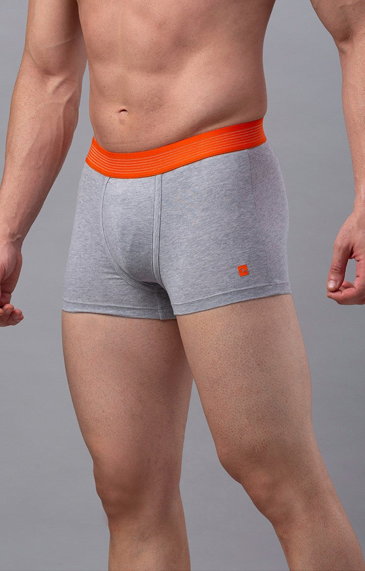 Underjeans By Spykar Men Grey Solid Trunks