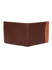 Spykar Men Brown Leather Bi-Fold Wallet