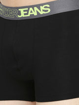 Men Premium Yellow & Black Cotton Blend Trunk - Pack Of 2- Underjeans By Spykar