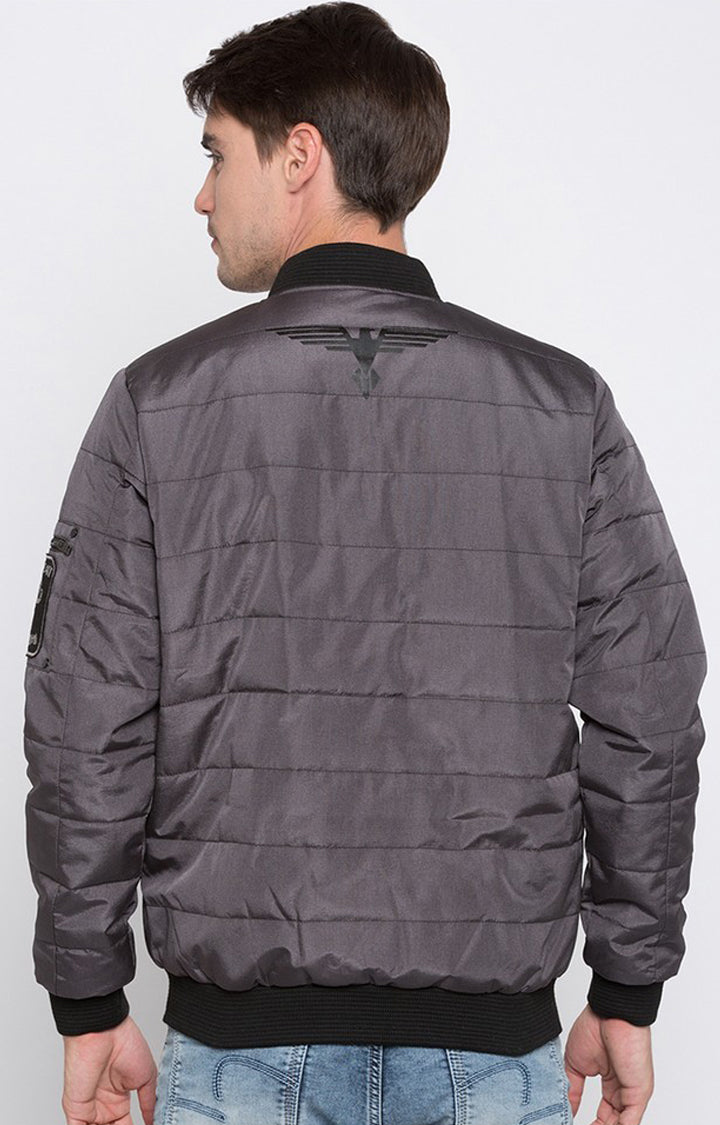 Spykar Grey Polyester Regular Fit Jacket For Men