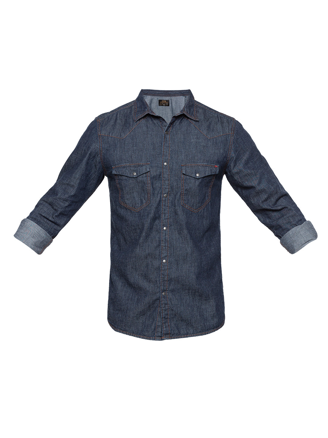 Spykar Men Indigo Solid Slim Fit Casual Shirt