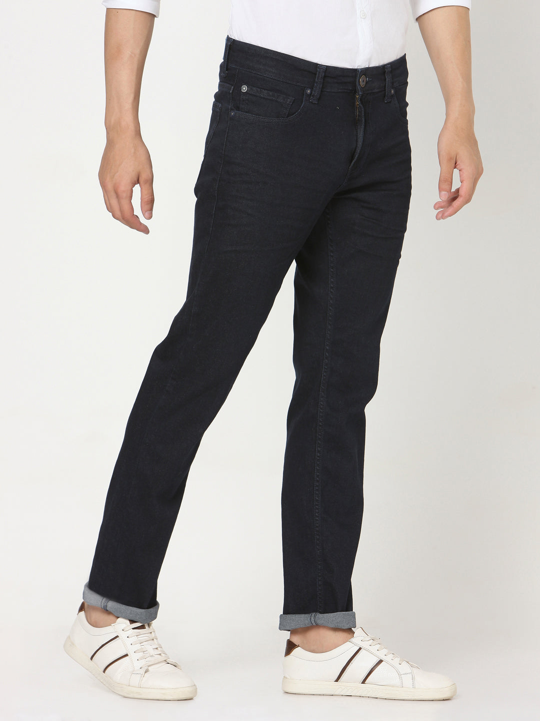 Spykar Men Blue Cotton Comfort Fit Straight Fit Jeans (Ricardo)