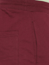 Men Premium Cotton Blend Wine Trackpant - Underjeans By Spykar