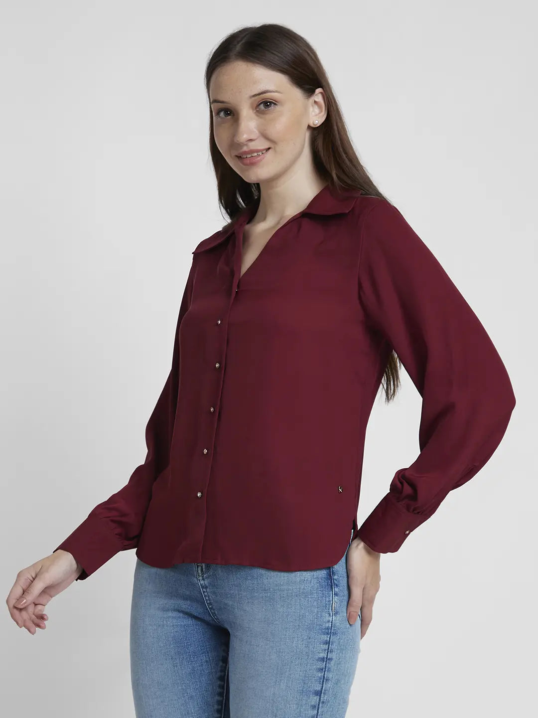 Dark red cheap womens shirt