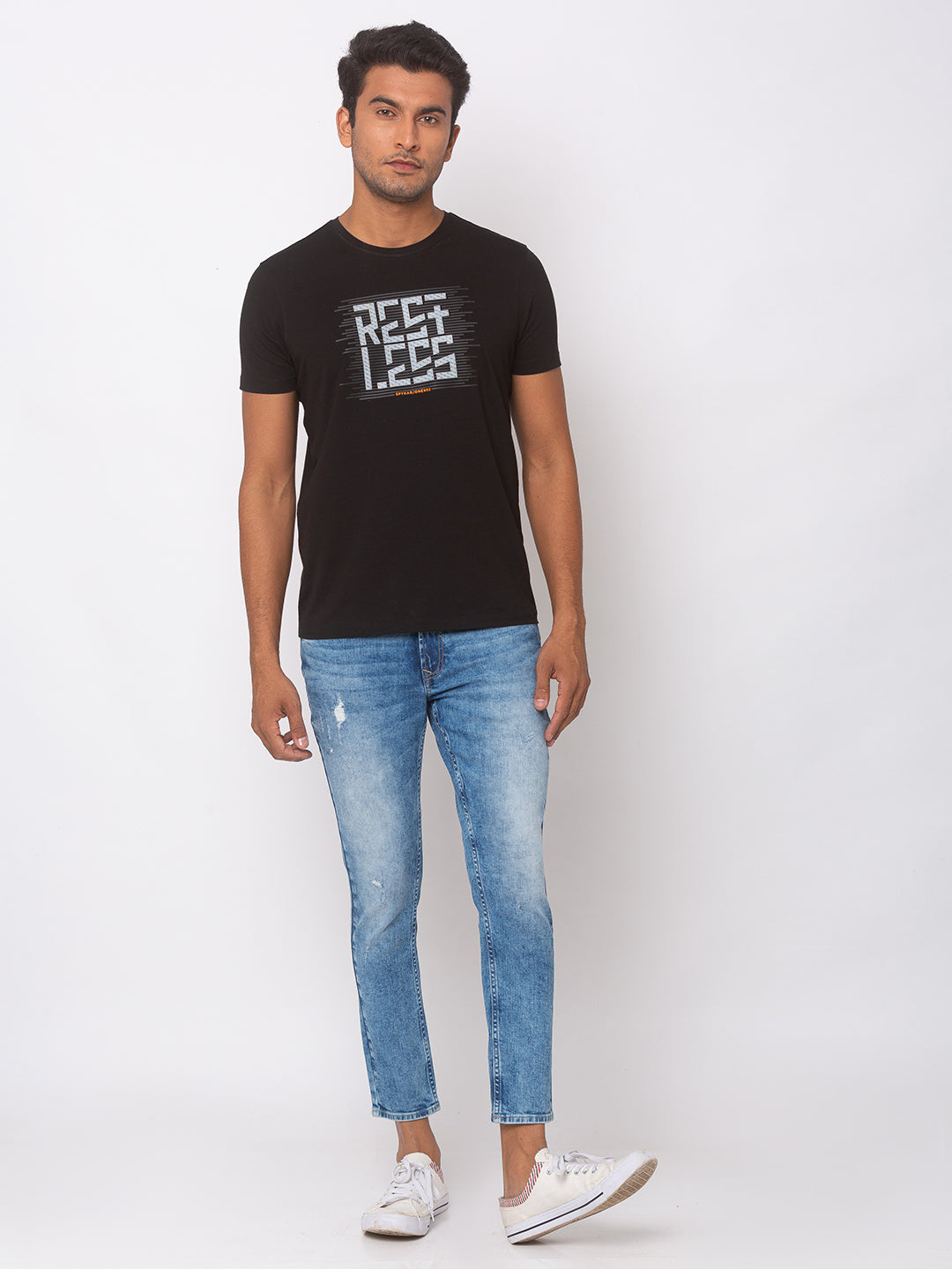 Spykar Cotton Blue Slim Fit Jeans For Men (Kano)