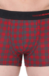 Maroon-Check Cotton Trunk For Men Premium- Underjeans By Spykar