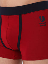 Men Premium Cotton Blend Maroon Trunk- Underjeans By Spykar