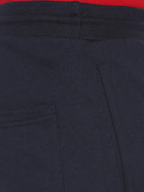 Men Premium Cotton Blend Navy Trackpant -Underjeans By Spykar