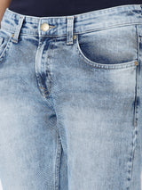 Spykar Light Blue Cotton Slim Fit Narrow Length Jeans For Men (Skinny)