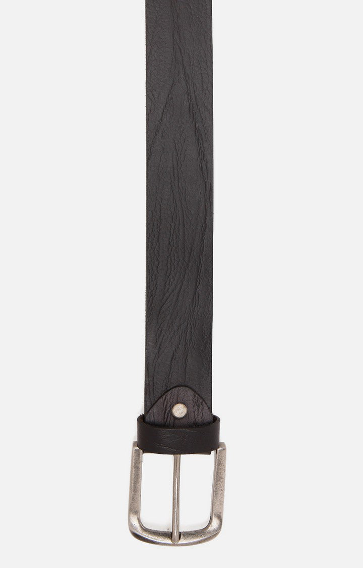 Spykar Men Black Genuine Leather Belt