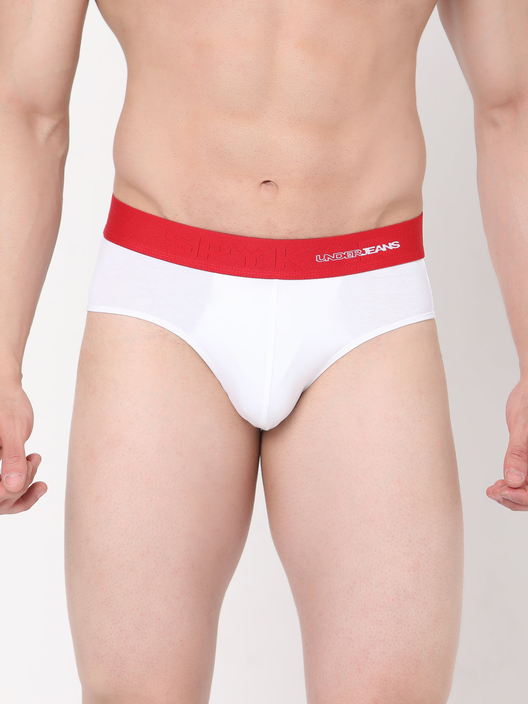 Underjeans By Spykar Men Premium Cotton Blend White Brief - (Pack Of 2)