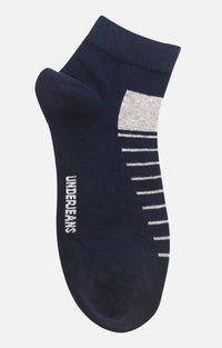 Men Premium Navy Ankle Length (Non Terry) Single Pair Of Socks- Underjeans By Spykar