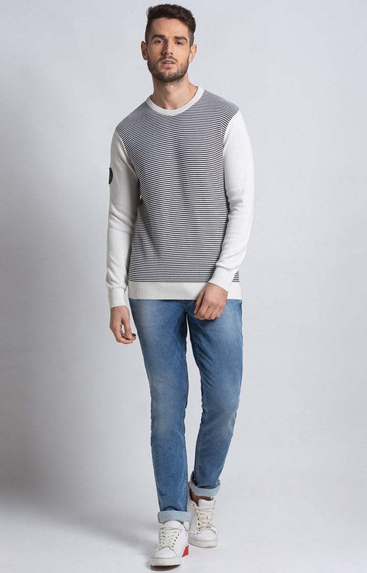 Spykar Multi Cotton Regular Fit Sweater For Men