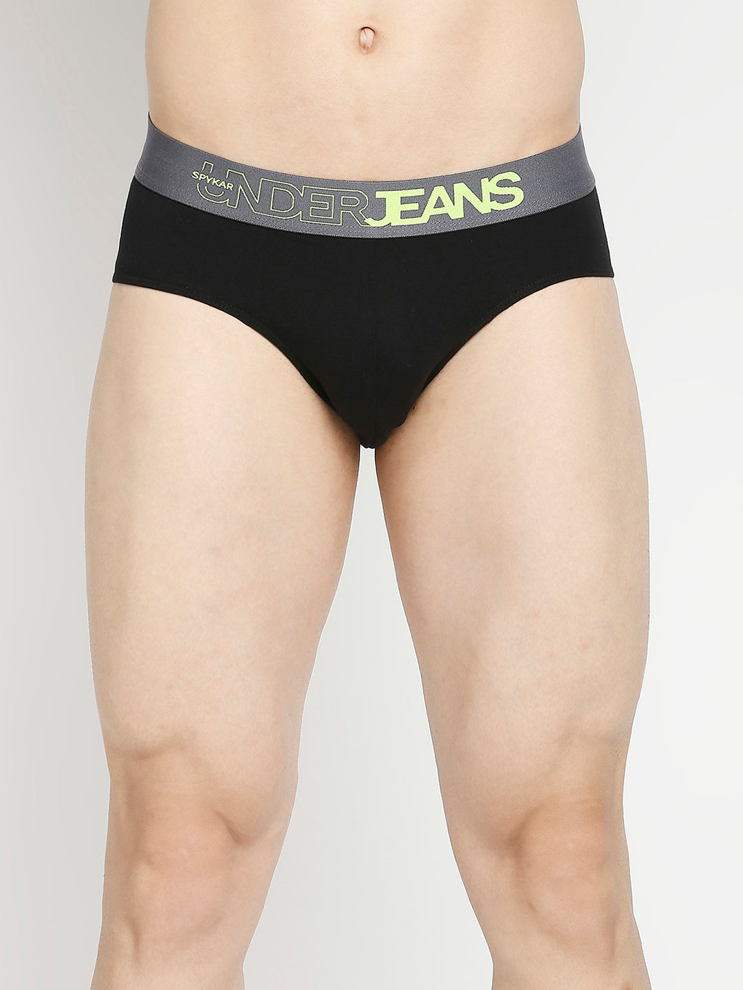 Men Premium Black & Maroon Cotton Blend Brief - Pack Of 2- Underjeans By Spykar