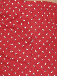Men Premium Cotton Printed Red Pyjama- Underjeans By Spykar