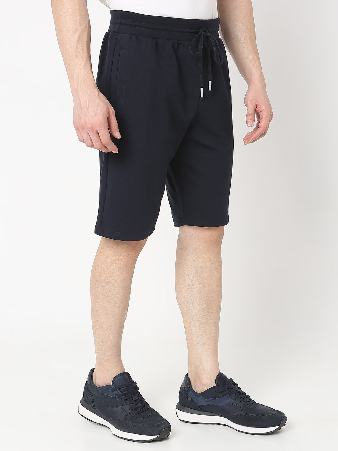 Underjeans by Spykar Men Premium Knitted Navy Shorts