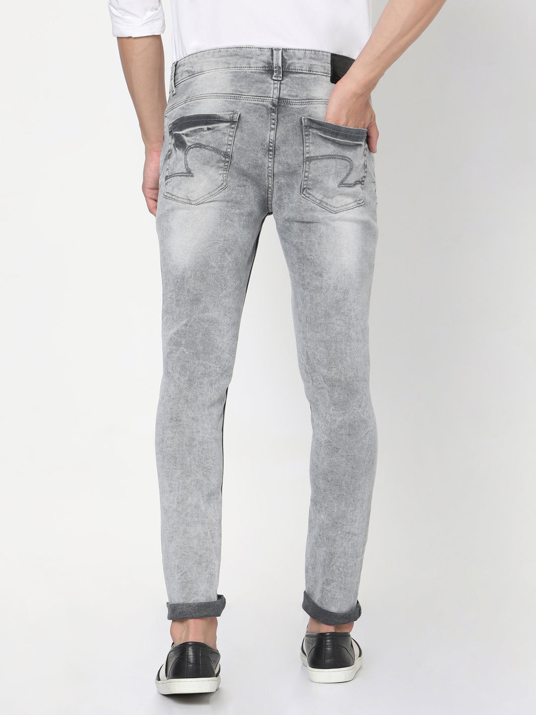 Spykar Men Grey Cotton Skinny Jeans