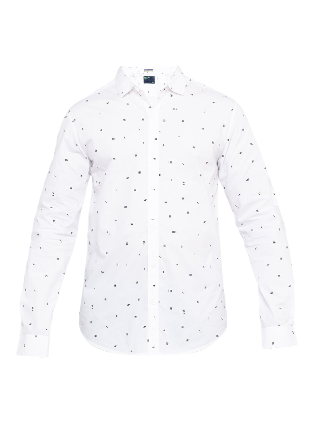 Spykar Men White Printed Slim Fit Casual Shirt