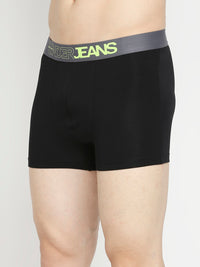 Men Premium Yellow & Black Cotton Blend Trunk - Pack Of 2- Underjeans By Spykar