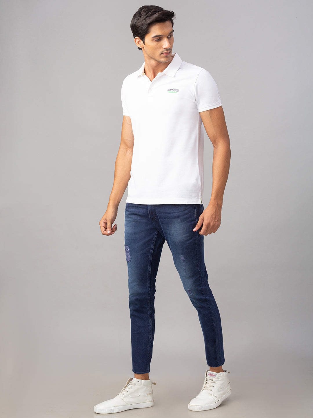 Spykar Men Blue Cotton Slim Fit Tapered Length Jeans (Kano)