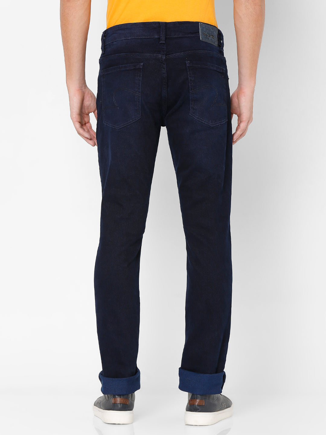 Spykar Men Navy Blue Cotton Slim Fit Narrow Length Jeans (Skinny)