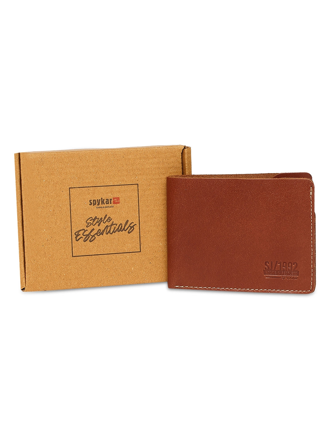 Spykar Men Brown Leather Bi-Fold Wallet