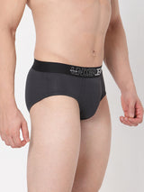 Underjeans By Spykar Men Premium Cotton Blend Grey Brief