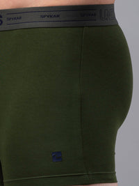 Underjeans By Spykar Men Premium Olive Cotton Blend Trunk