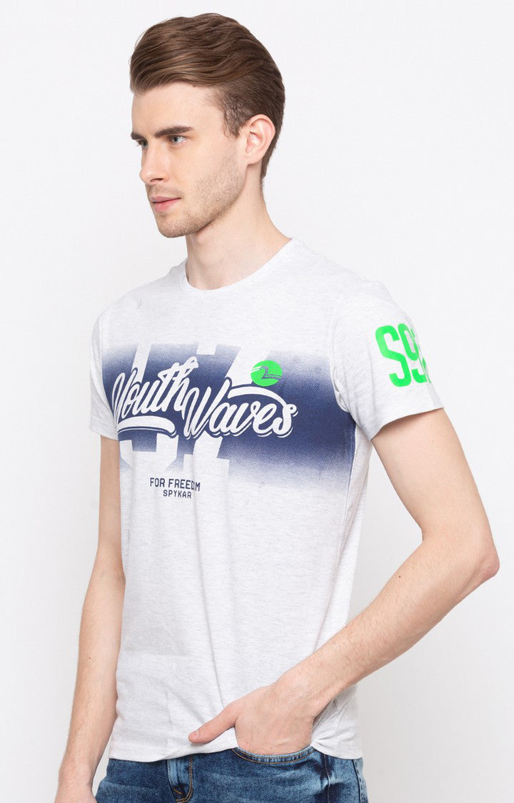 Spykar Ash Printed Slim Fit Men T-Shirts