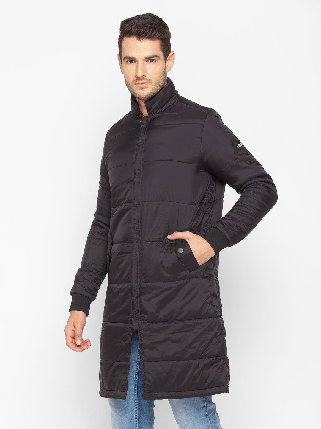 Spykar Black Polyester Men Jacket