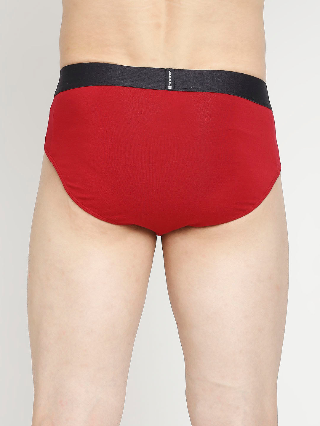 Men Premium Black & Maroon Cotton Blend Brief - Pack Of 2- Underjeans By Spykar