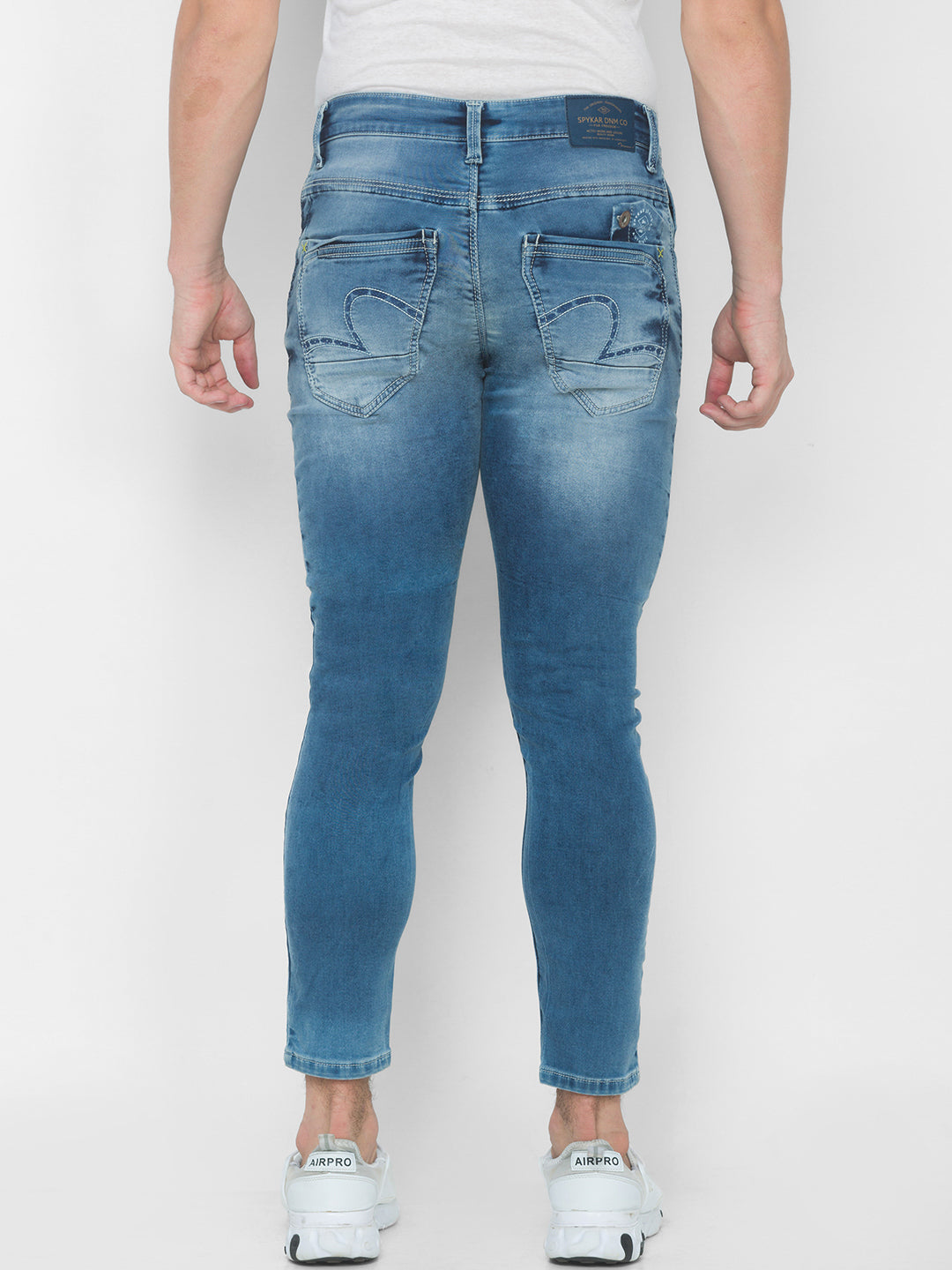 Spykar Men Mid Blue Solid Slim Mid-Rise Jeans (Kano)