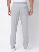Men Premium Cotton Blend Knitted Grey Trackpant- Underjeans By Spykar