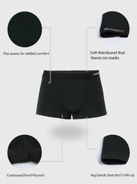 Underjeans by Spykar Men Super Premium Bonded Elastic Bottle Green Trunk