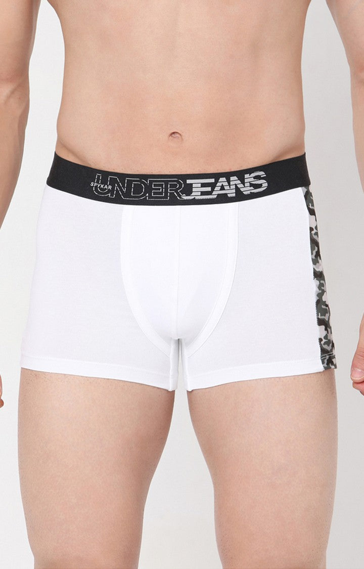 Underjeans By Spykar Men White Solid Trunks