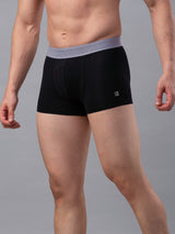 Men Premium Black-Grey Cotton Blend Trunk- Underjeans By Spykar