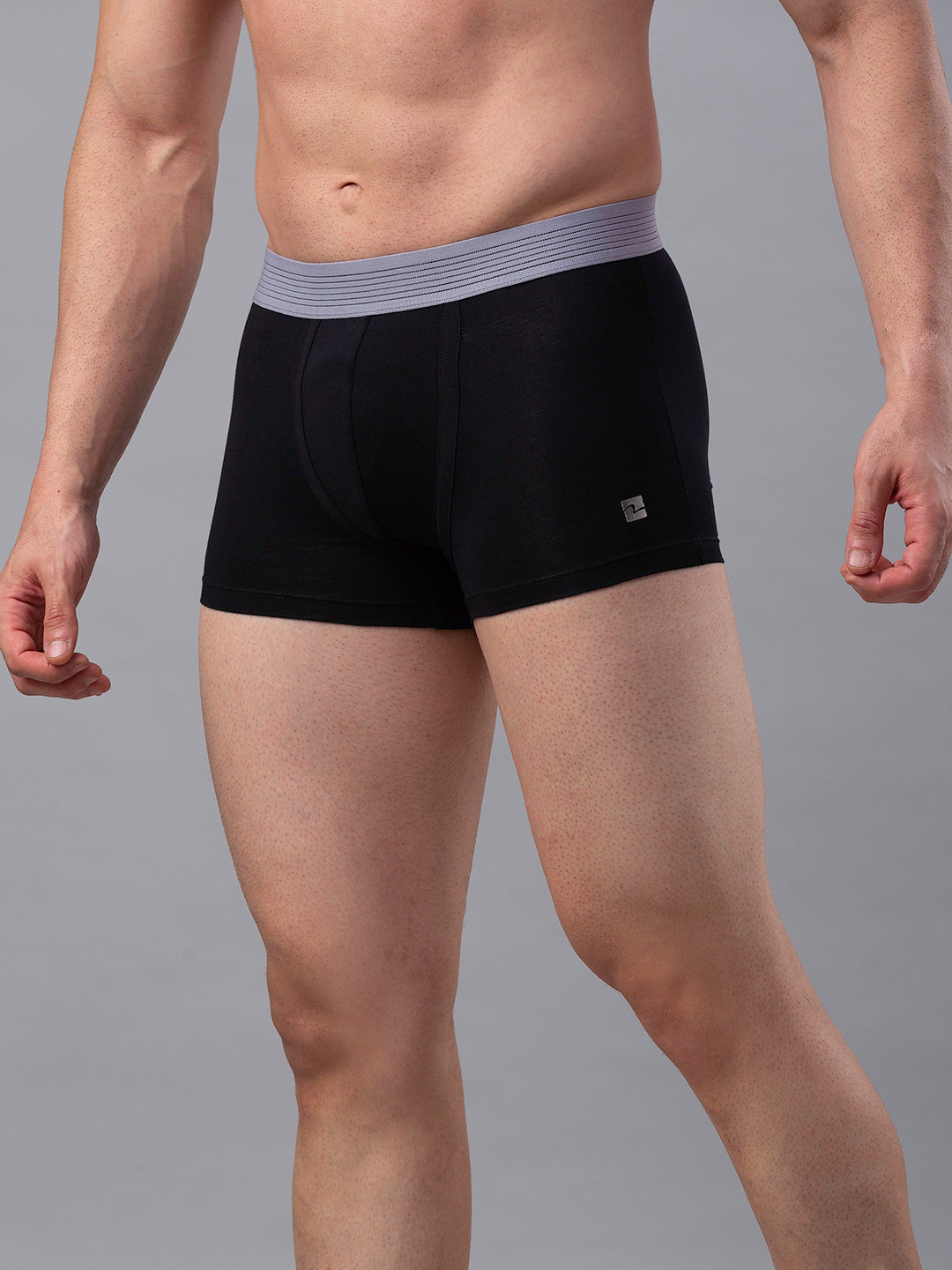 Men Premium Black-Grey Cotton Blend Trunk- Underjeans By Spykar