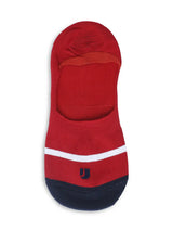 Men Red & Anthra Melange Cotton Blend No Show Socks - Pack Of 2 - Underjeans By Spykar