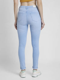 Spykar Women Light Blue Lycra Skinny Fit Regular Length Clean Look Jeans -(Adora)