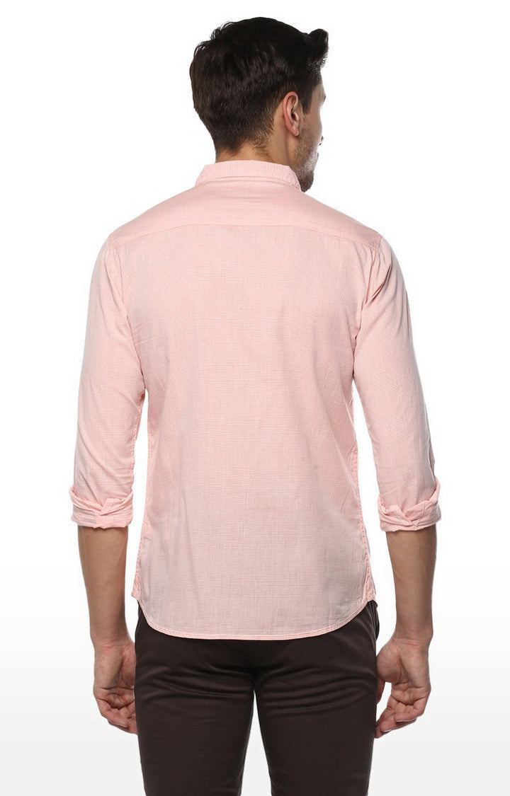 Spykar Men'S Pink Cotton Solid Casual Shirts