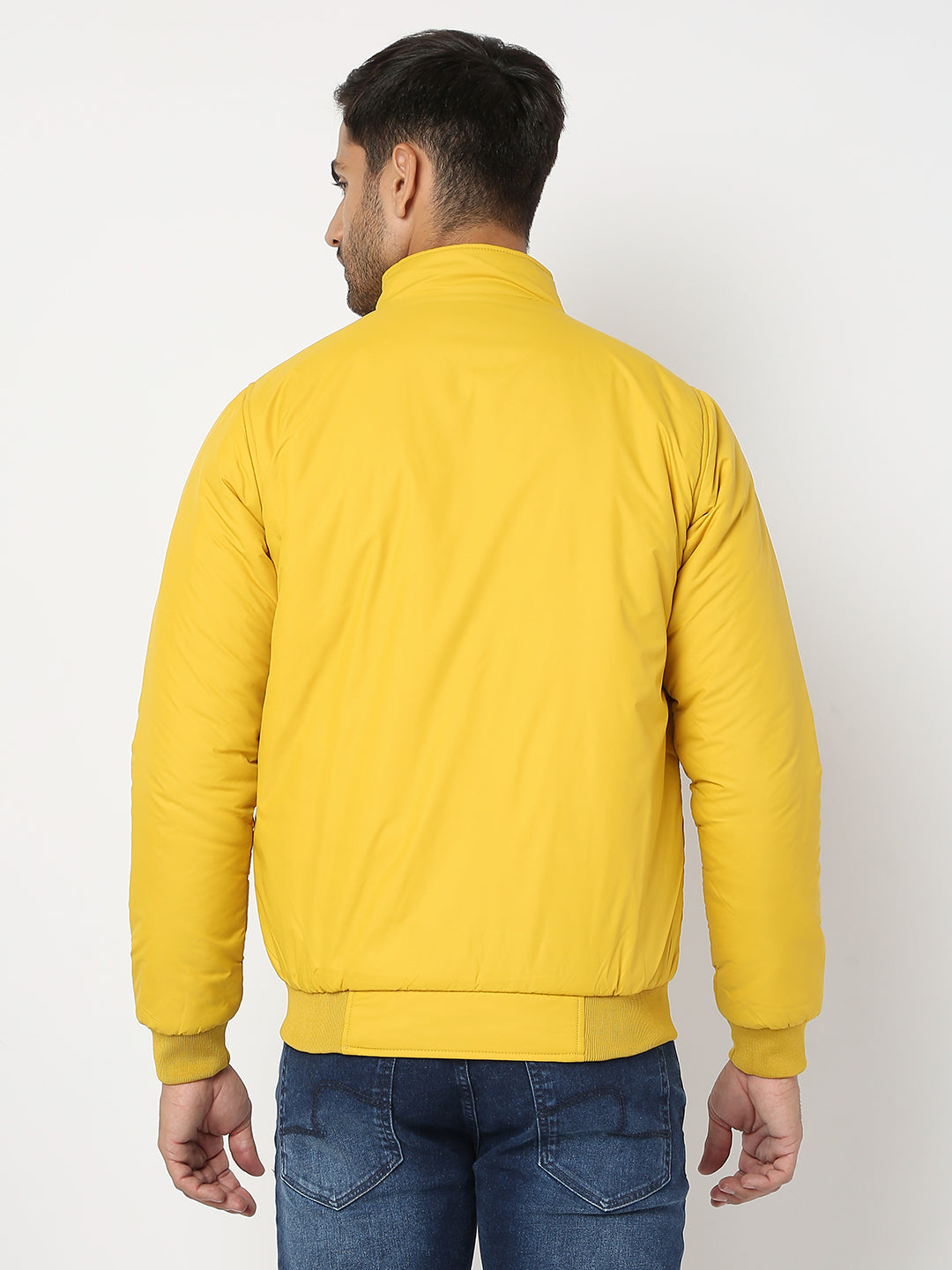 Spykar Men Yellow Nylon Regular Fit Jacket