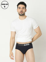 Underjeans By Spykar Men Premium Navy Brief Pack Of 2