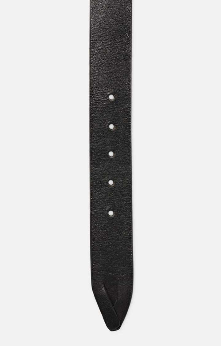 Spykar Men Black Genuine Leather Belt