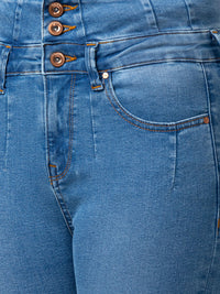 Spykar Women Mid Blue Lycra Skinny Fit Regular Length Jeans (Adora)