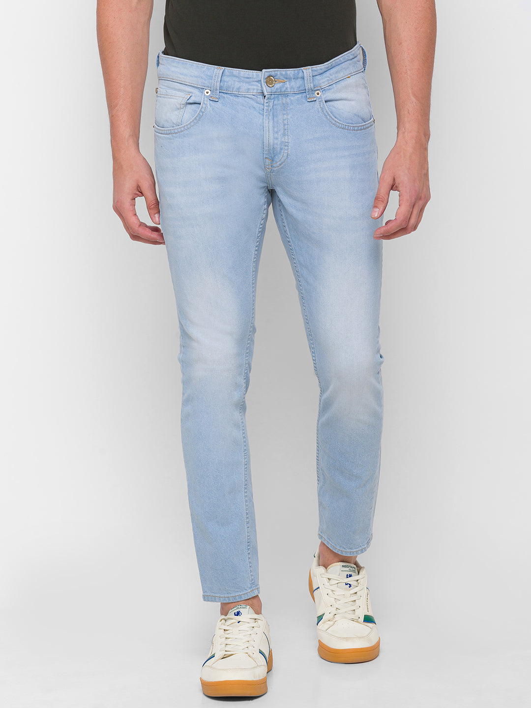 Spykar Men Blue Cotton Slim Fit Tapered Length Jeans (Kano)