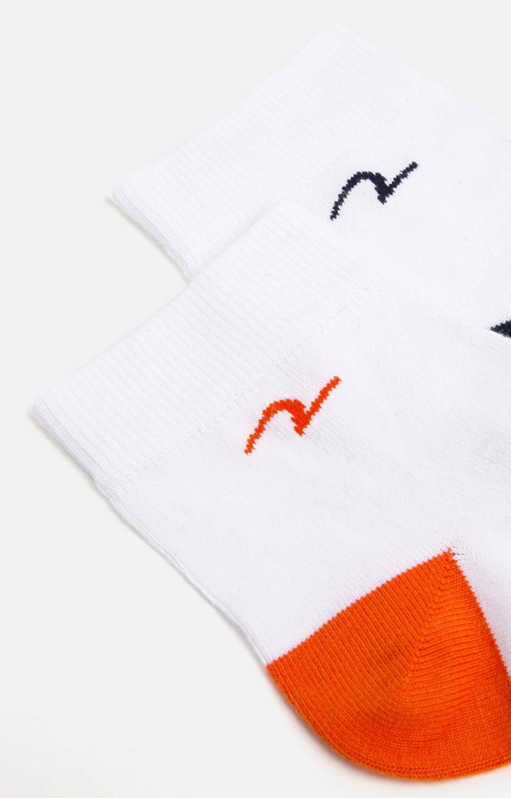 Spykar Orange & Navy Solid Ankle Length Socks