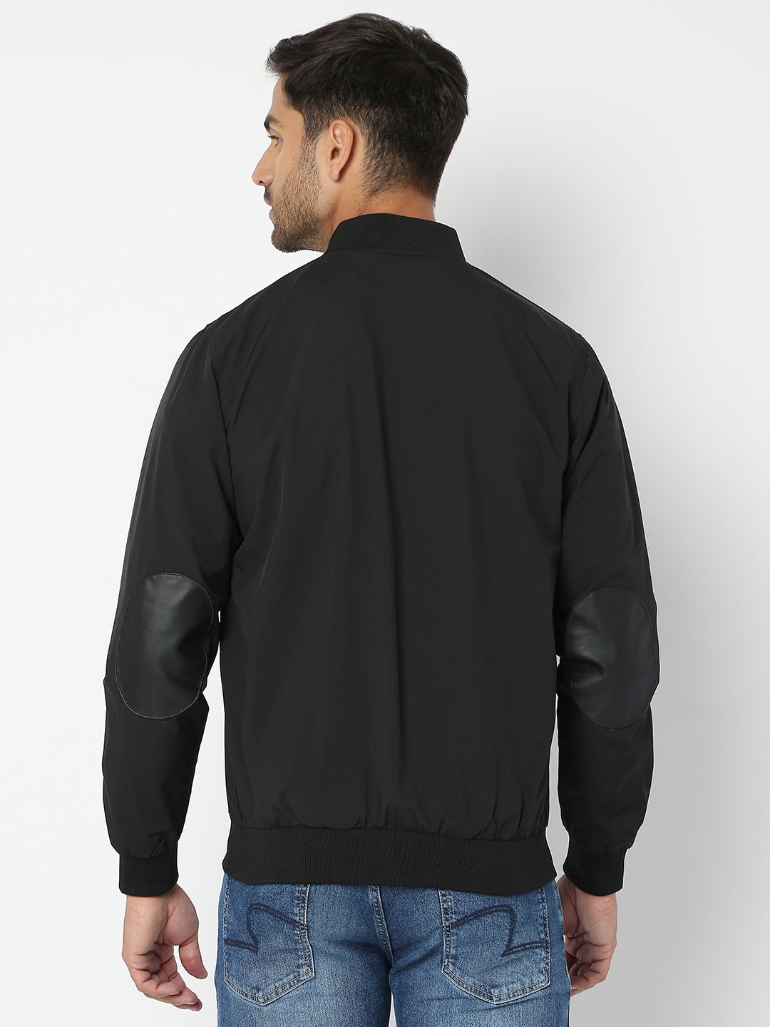 Spykar Men Black Nylon Regular Fit Jacket